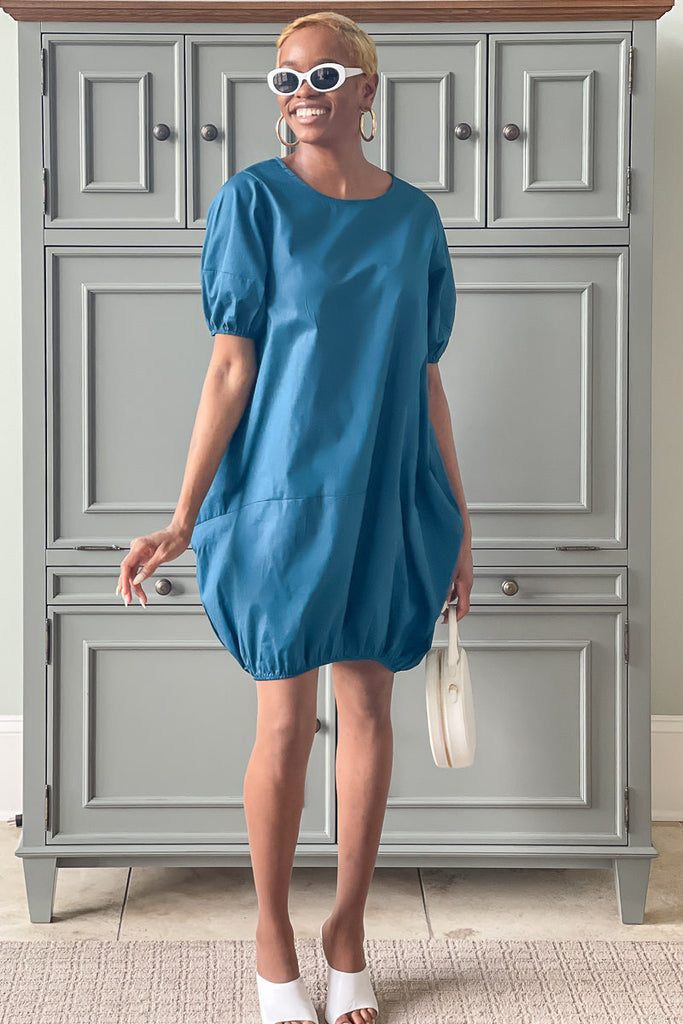 Oma cotton mini bubble dress- short sleeved