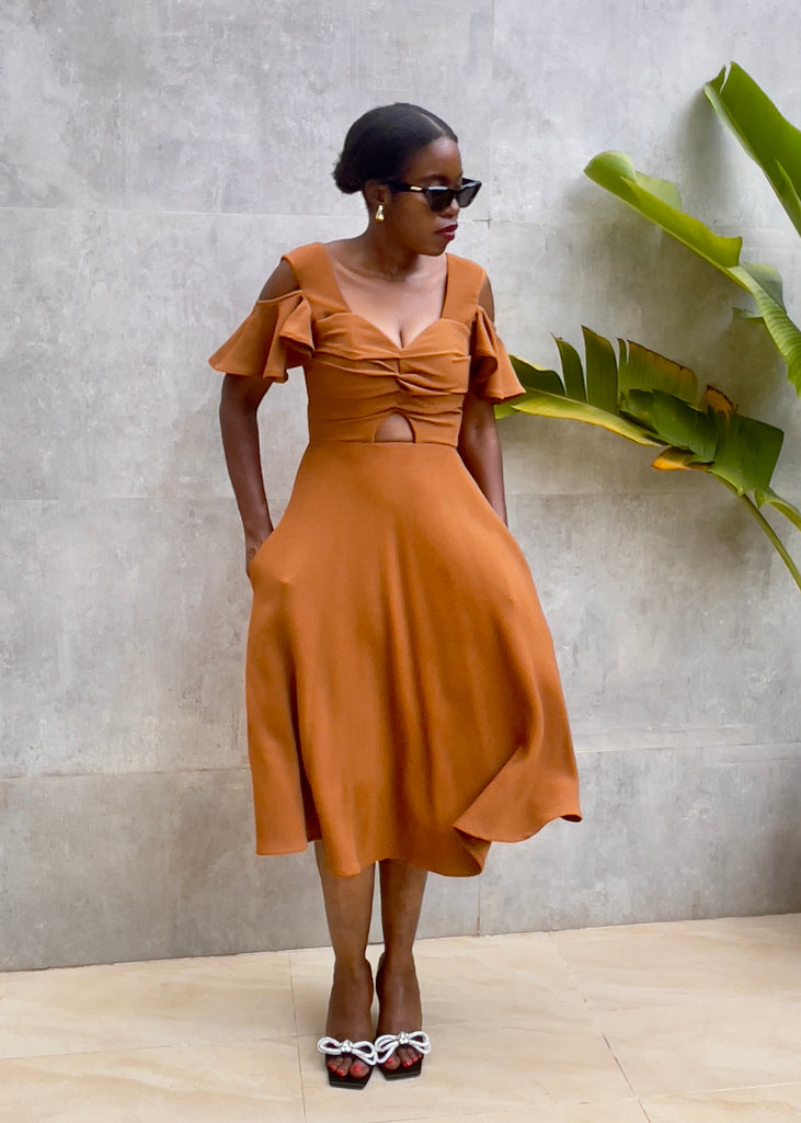 Kasi cold shoulder knit midi dress Kasi cold shoulder knit midi dress