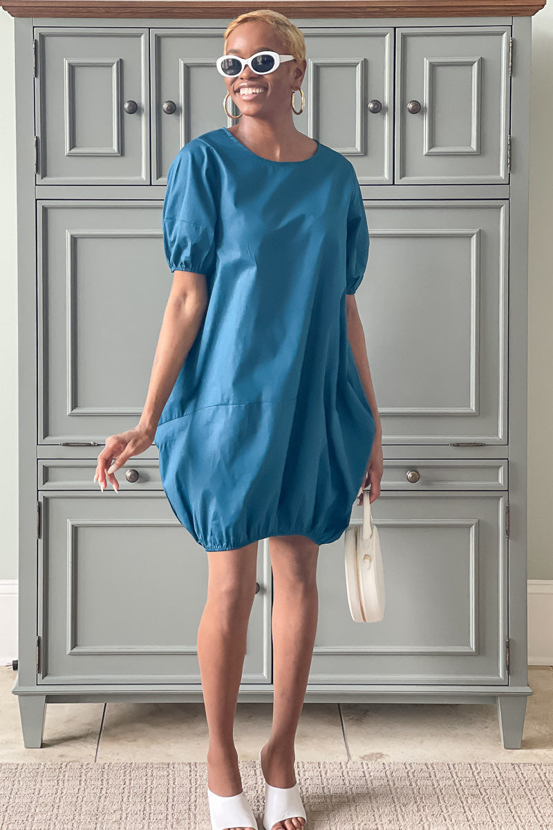 Oma cotton mini bubble dress- short sleeved Oma cotton mini bubble dress- short sleeved