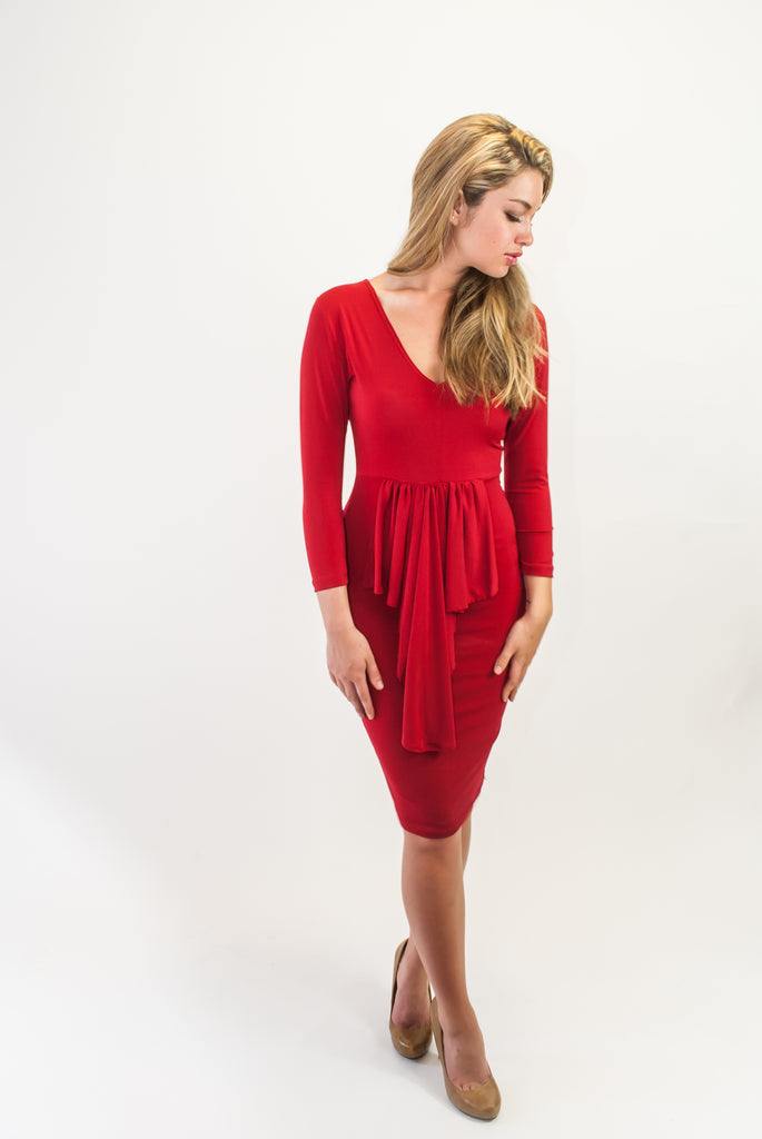 Longsleeved fitted party dress